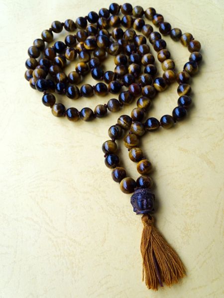Tigrovo oko s guru perlom Buda, ogrlica - tradicionalni stili izrade